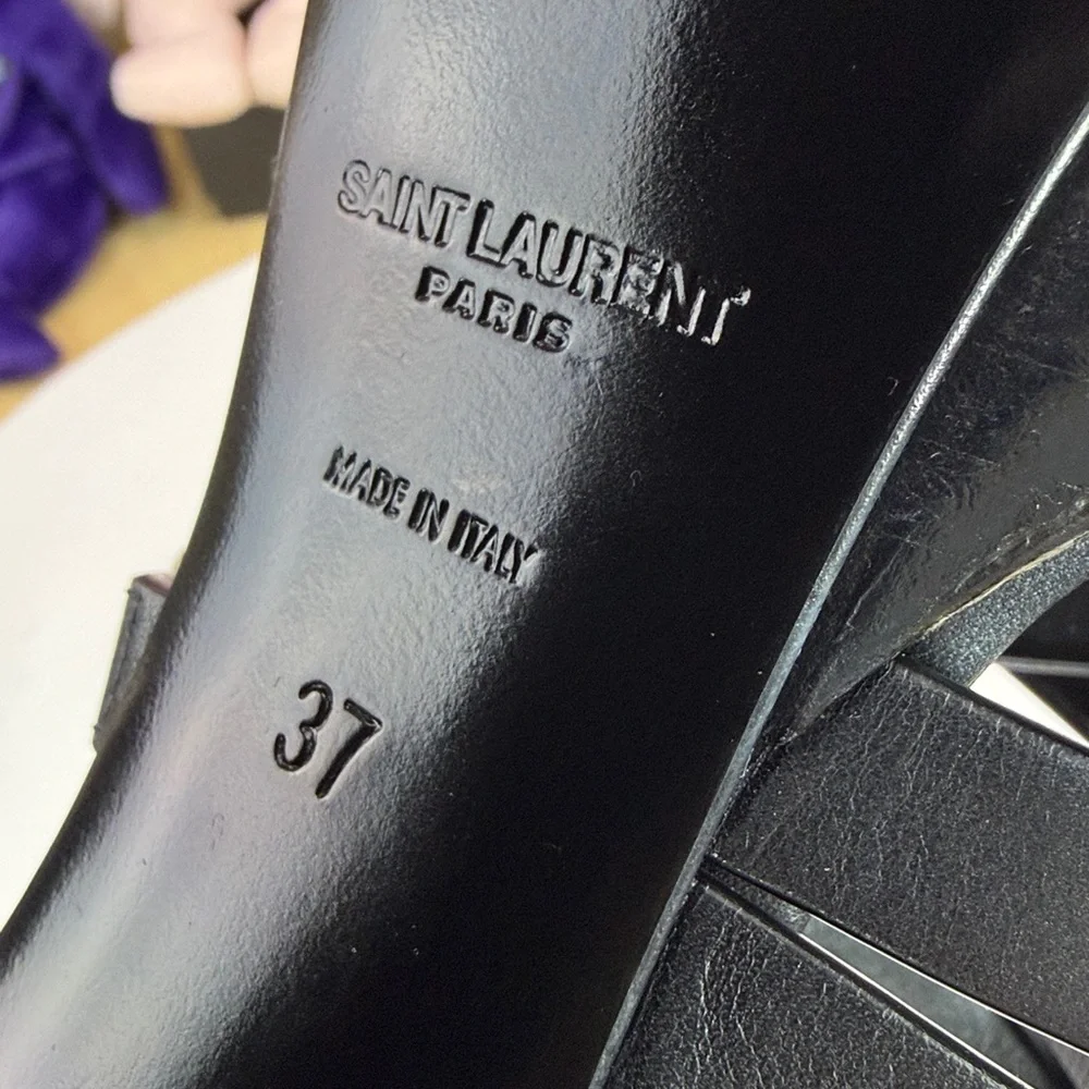 π₯SAINT LAURENT - PLATZ PLATFORM SANDALS - SIZE 37 EU / SIZE 7 US - GE307 - Picture 10 of 17